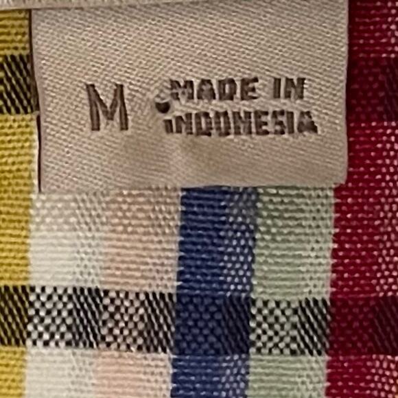 LOFT White Red Blue Yellow Plaid Cottage Fairy Boho Dress NWOT Size M - Picture 9 of 12